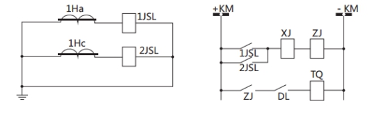 JSL-11繼電器構(gòu)成的二相式定時(shí)限保護(hù)的原理圖 JSL-11繼電器構(gòu)成的二相式定時(shí)限保護(hù)的原理圖
