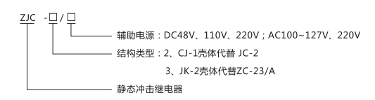 ZJC-2靜態(tài)沖擊繼電器型號命名及含義圖片 ZJC-2靜態(tài)沖擊繼電器型號命名及含義圖片