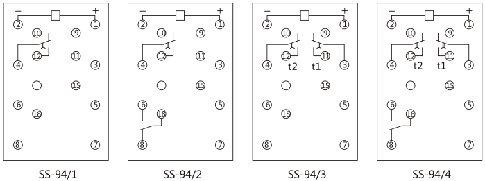 SS-94/2時(shí)間繼電器接線圖及外引接線圖片 SS-94/2時(shí)間繼電器接線圖及外引接線圖片