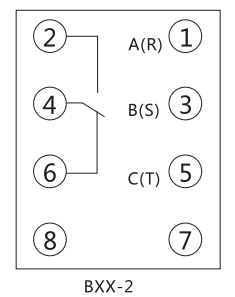 BXX-2相序繼電器內(nèi)部接線及外引接線圖  BXX-2相序繼電器內(nèi)部接線及外引接線圖