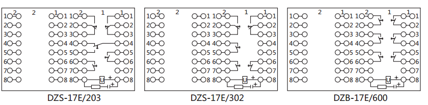 DZB-17E/600延時中間繼電器內(nèi)部接線及外引接線圖(背視) DZB-17E/600延時中間繼電器內(nèi)部接線及外引接線圖(背視)