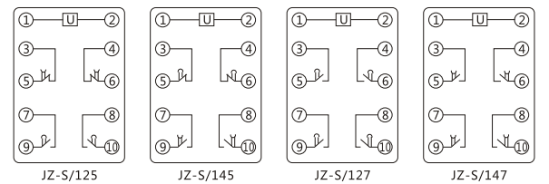 JZ-S/446靜態(tài)可調(diào)延時中間繼電器內(nèi)部接線圖及外引接線圖 JZ-S/446靜態(tài)可調(diào)延時中間繼電器內(nèi)部接線圖及外引接線圖